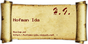 Hofman Ida névjegykártya
